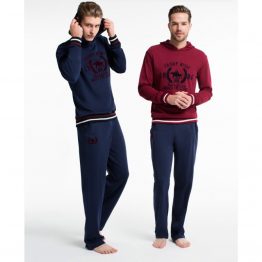Домашняя одежда U.S. Polo Assn - Пижама мужская (длин.рукав) 17140 синяя