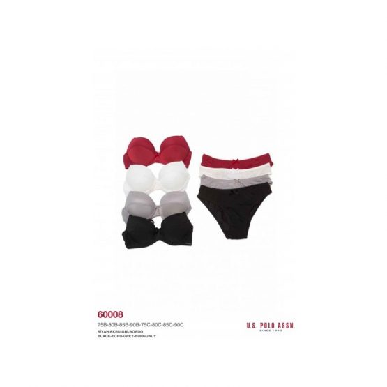 Нижнее белье U.S. Polo Assn - Бюстгалтер + минибикини 60008 кремовый 75С-38р.