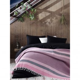 Плед Eponj Home - Anna 220*240 Elmas pembe-siyah