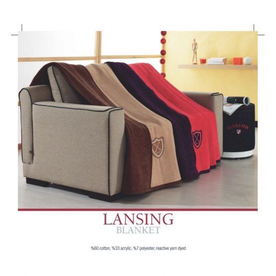 Плед хлопковый U.S.Polo Assn - Lansing розовый 200*220