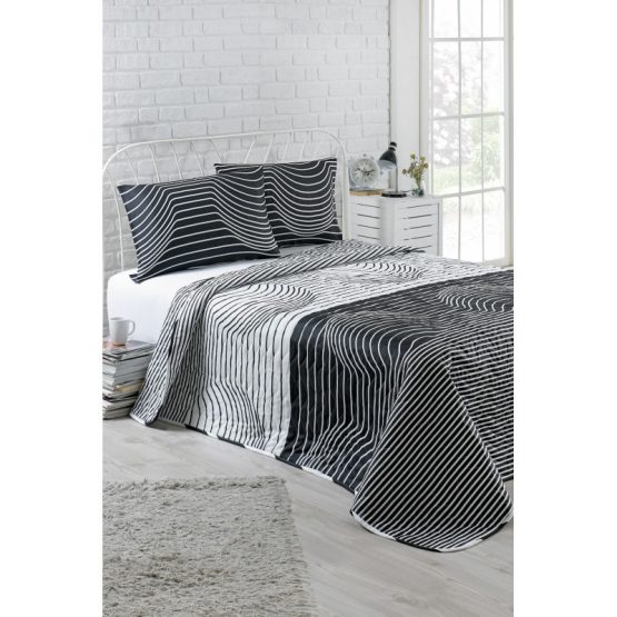 Покрывало стеганное с наволочками Eponj Home B W - Hypnose 200*220