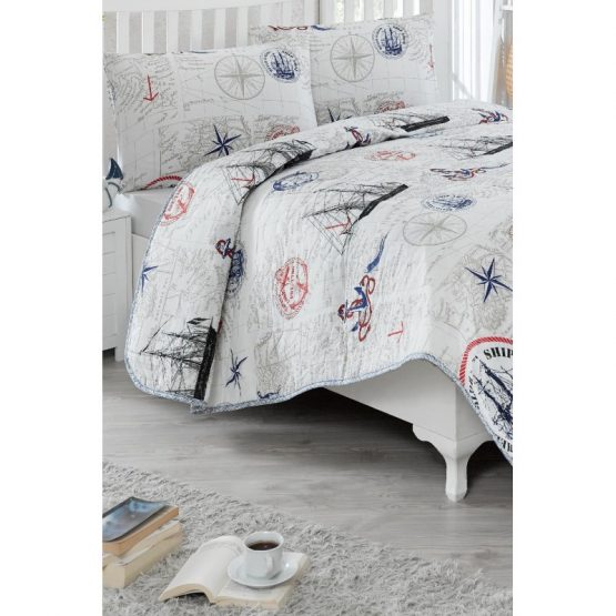 Покрывало стеганное с наволочками Eponj Home - Fairway kirmizi красный 200*220