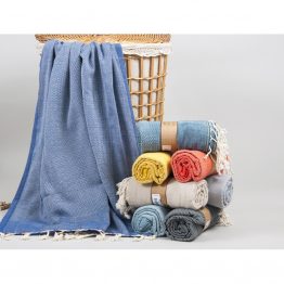 Полотенце Barine Pestemal - Tan 100*175 Denim синий