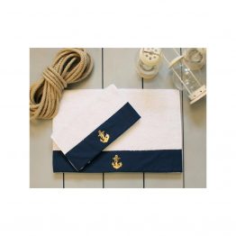 Полотенце махровое Barine - Anchor navy синее 50*90