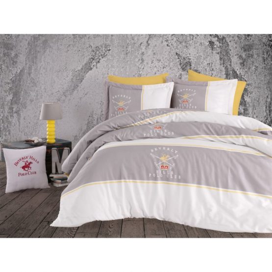Постельное белье Beverly Hills Polo Club сатин - BHPC 102 Grey евро