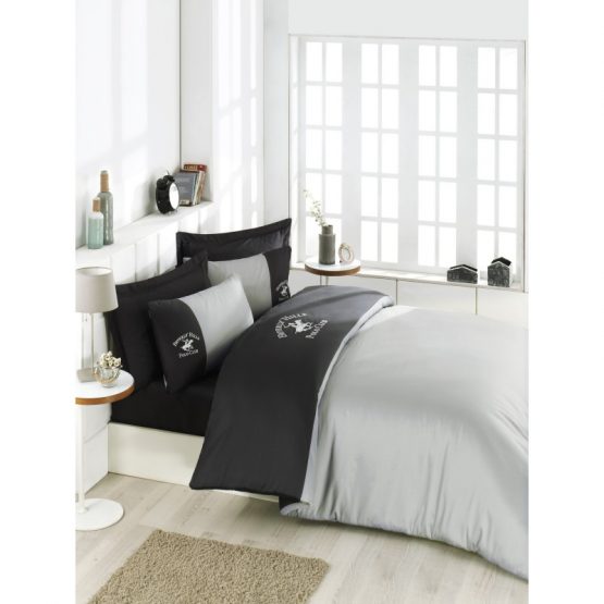 Постельное белье Beverly Hills Polo Club сатин - BHPC 106 Antracite Grey евро