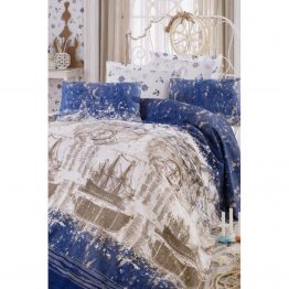 Постельное белье Eponj Home Pike - Pusula k.mavi голубой евро