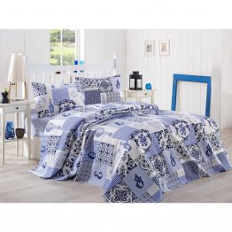 Постельное белье Eponj Home Pike - Serra mavi голубой евро