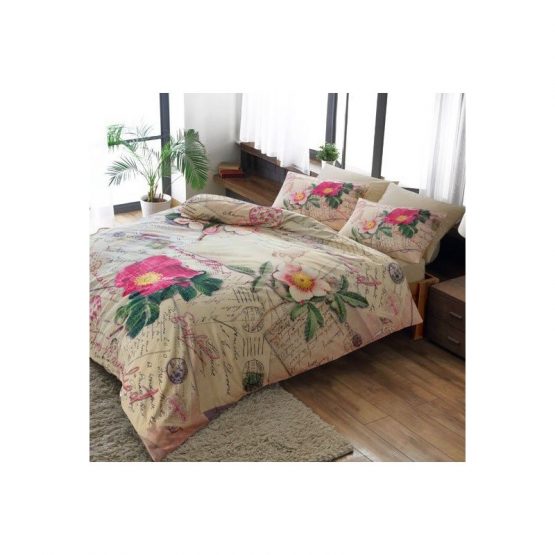 Постельное белье Tac Maco Saten - Anna розовое 200*220 н.50*70(2) евро