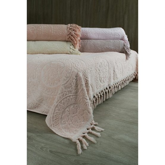 Простынь махровая Oliva Home - Pudra пудра 200*220