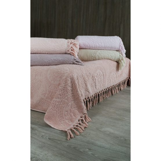 Простынь махровая Oliva Home - Somon лососевый 200*220