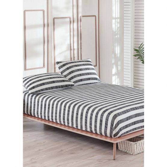 Простынь на резинке с наволочками Eponj Home B W - Hook siyah черный 160*200